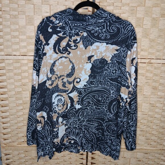 Chico's Cowl Neck Long Sleeve Sweater Print Rayon Blend Paisley - Picture 6 of 8